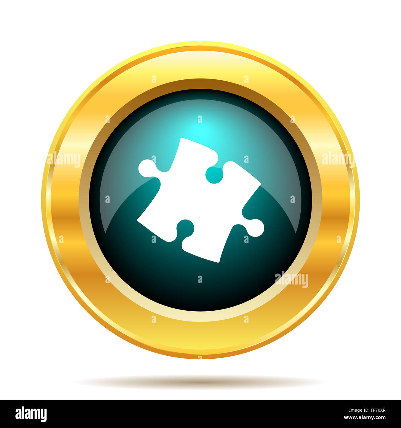 Puzzle piece icon. Internet button on white background Stock Photo - Alamy