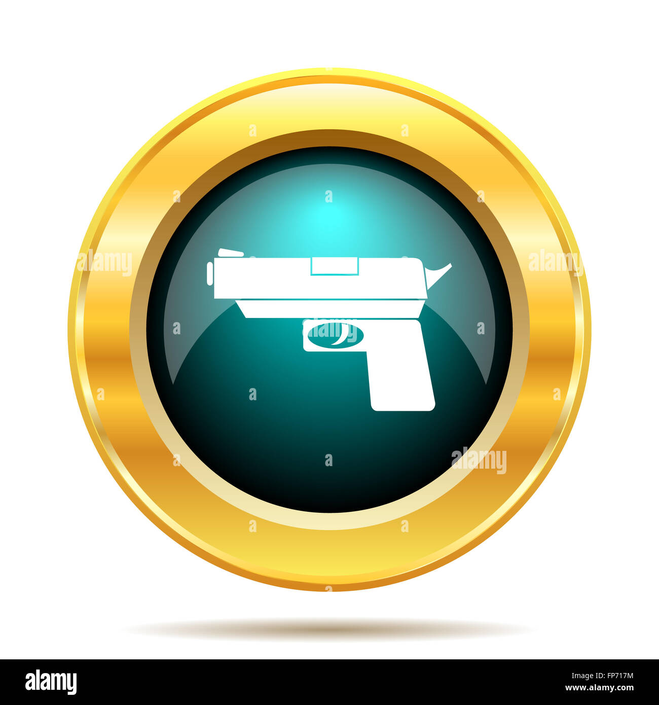 Gun icon. Internet button on white background Stock Photo - Alamy