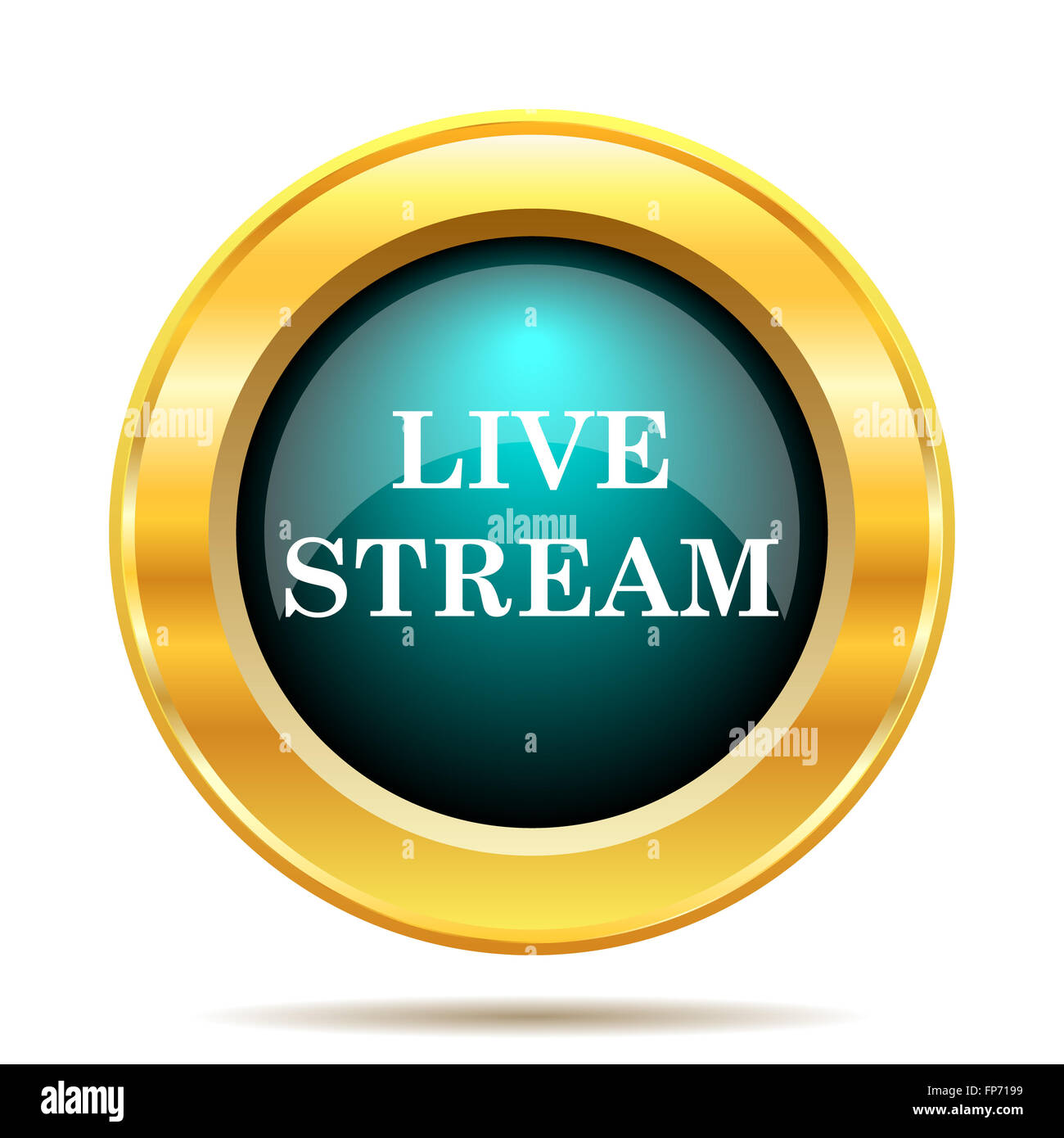 Live stream icon. Internet button on white background Stock Photo - Alamy