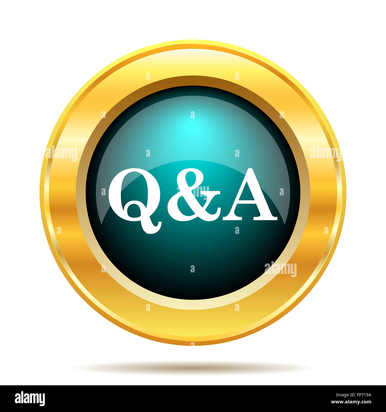 Q&A icon. Internet button on white background Stock Photo - Alamy