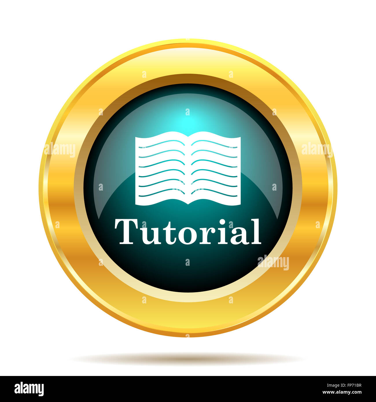 Tutorial icon. Internet button on white background Stock Photo - Alamy
