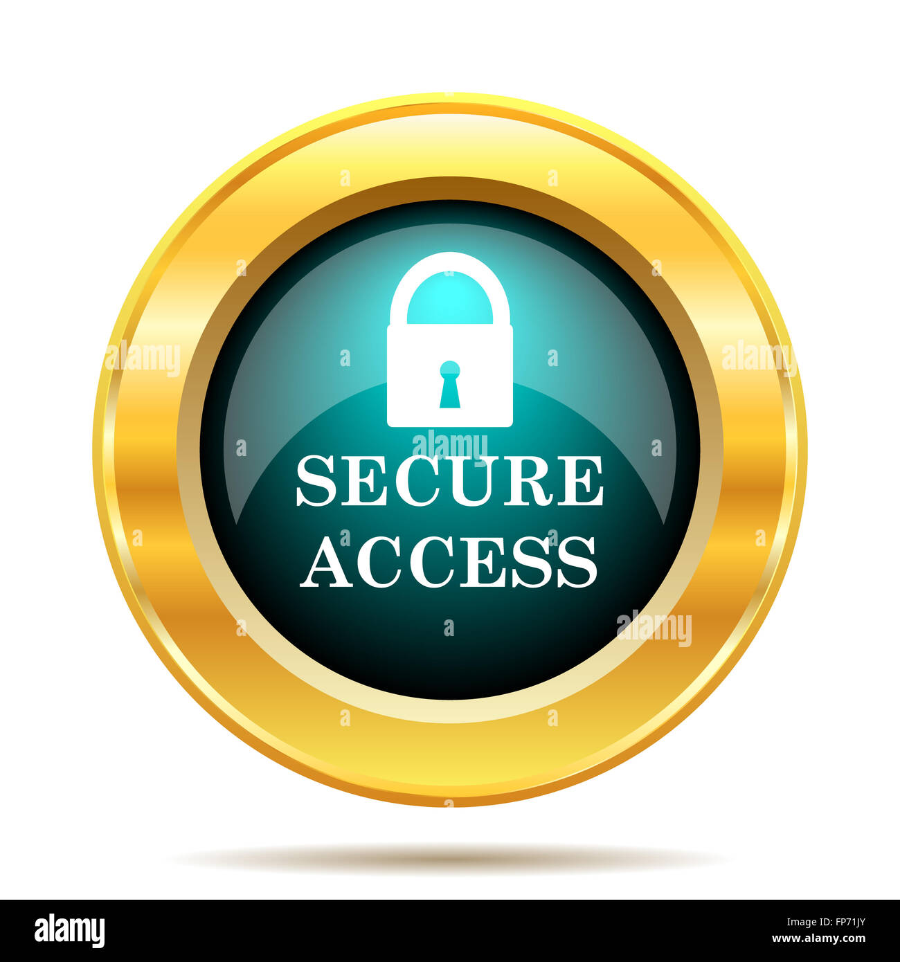 Secure access icon. Internet button on white background Stock Photo - Alamy