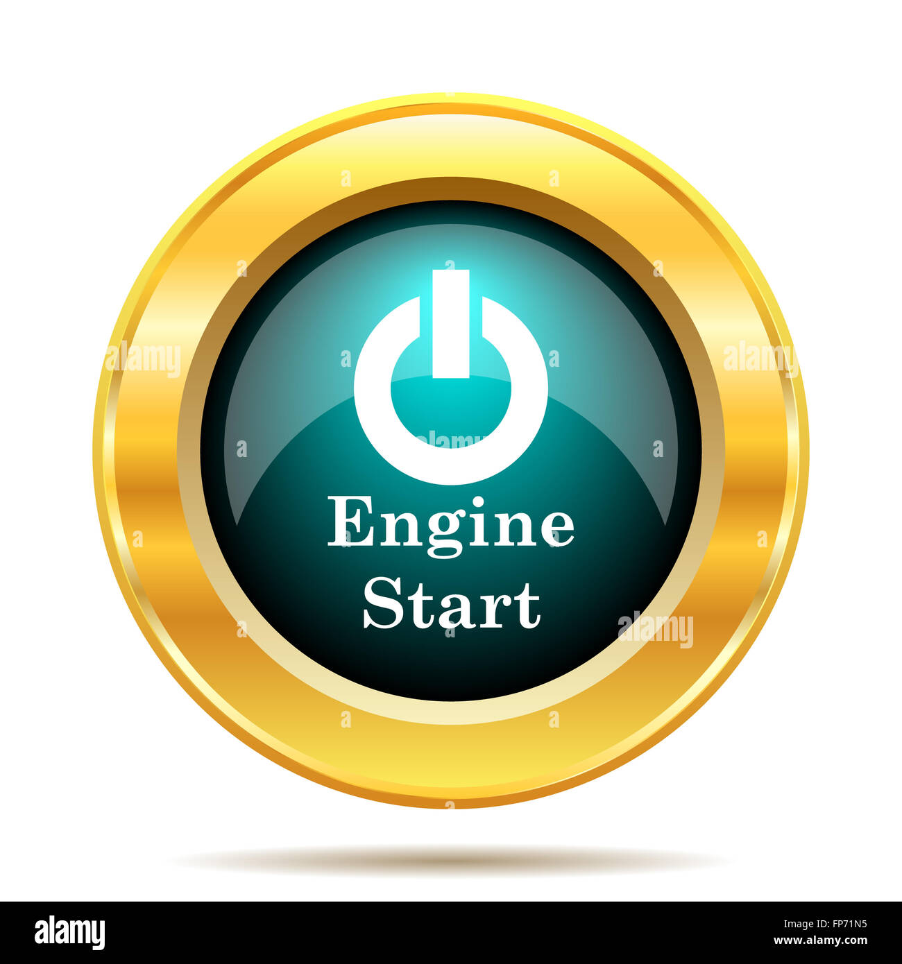 Engine start icon. Engine start website button on white background