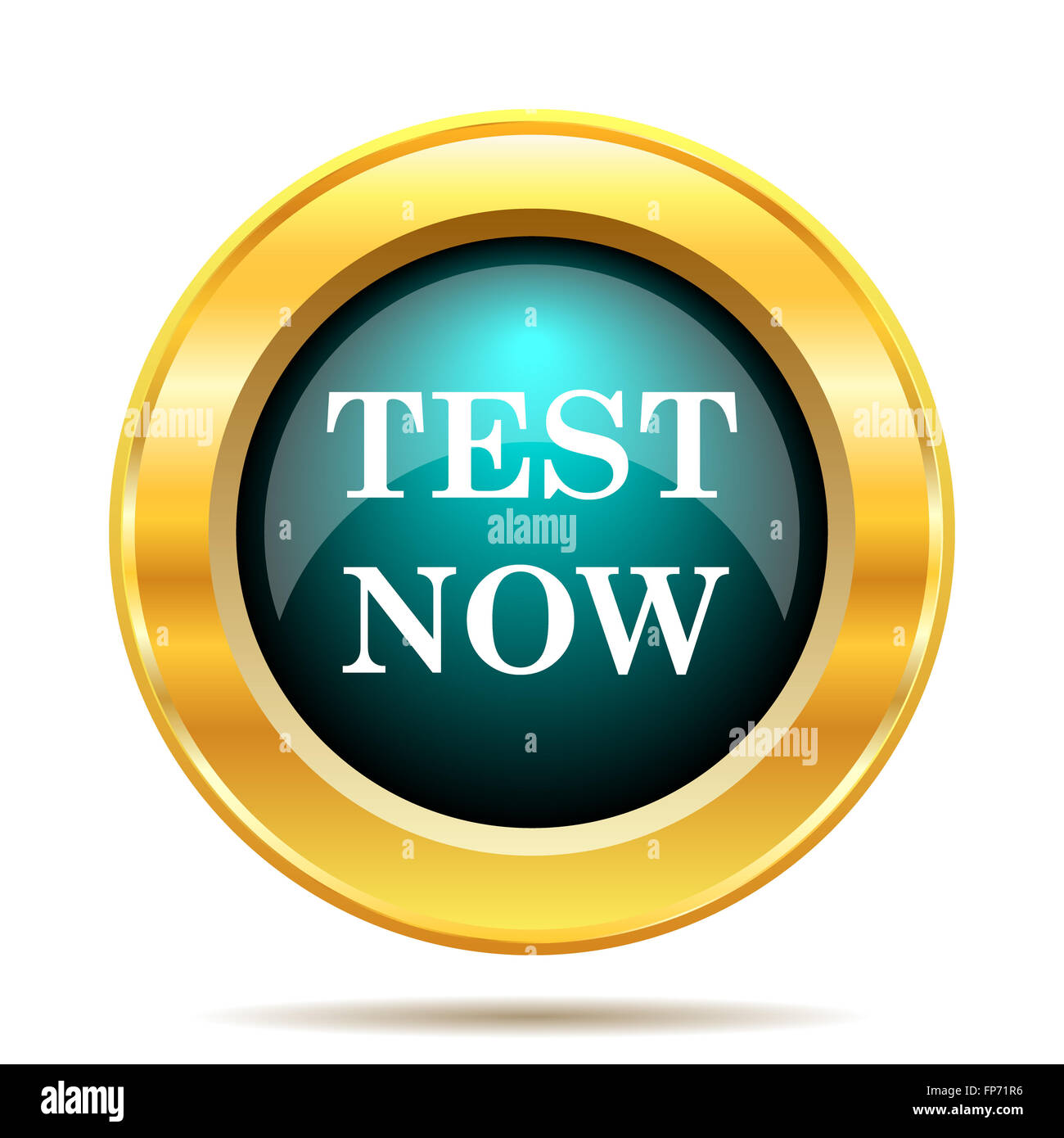 Test now icon. Internet button on white background Stock Photo - Alamy