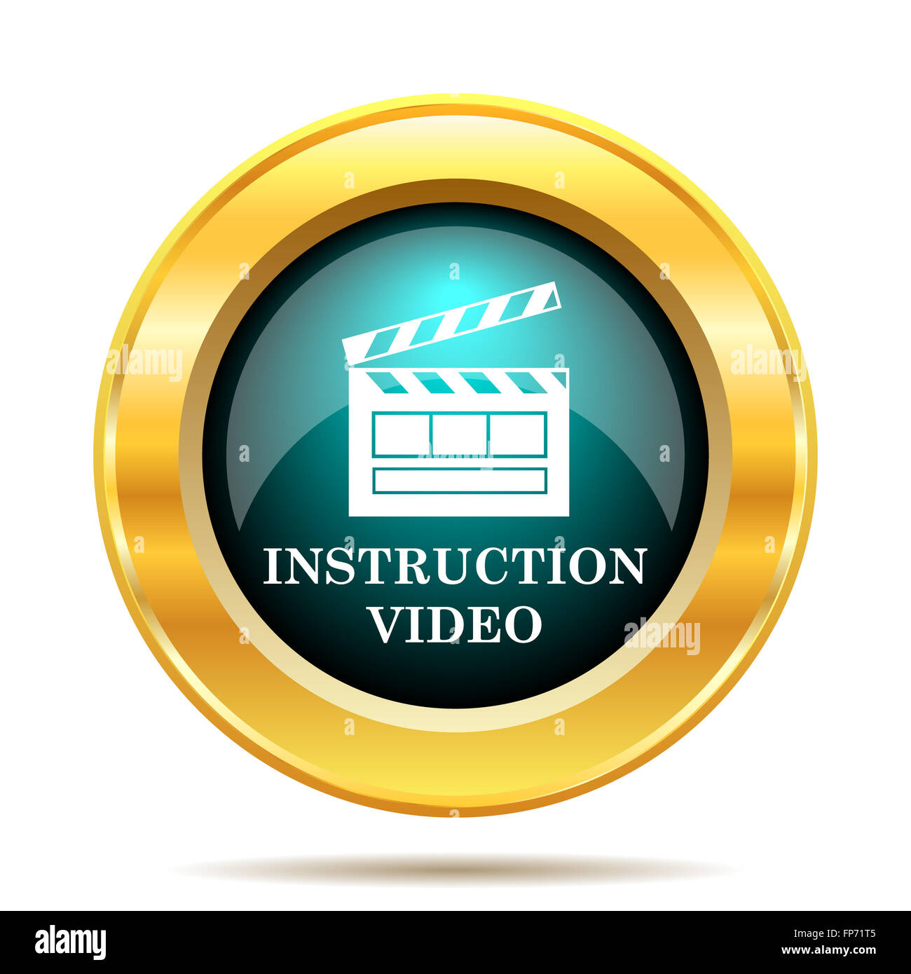 Instruction video icon. Internet button on white background. Stock Photo