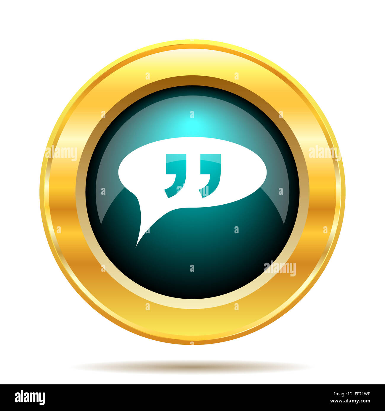 Double quotes icon. Internet button on white background Stock Photo - Alamy
