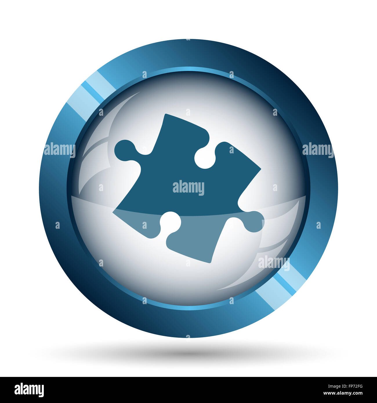 Puzzle piece icon. Internet button on white background Stock Photo - Alamy