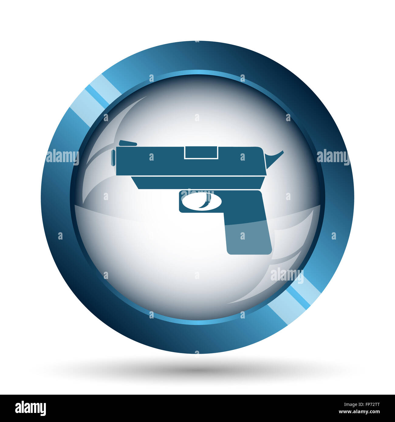 Gun icon. Internet button on white background Stock Photo - Alamy