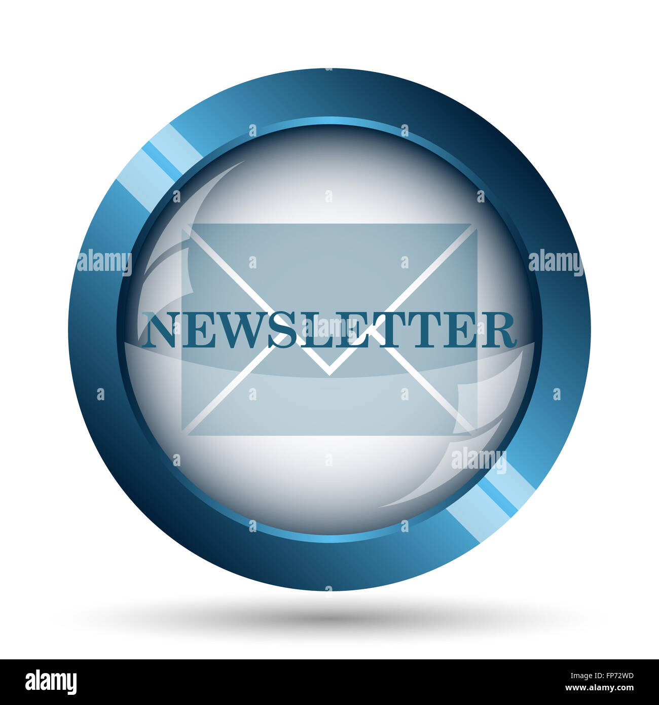 Newsletter icon. Internet button on white background Stock Photo - Alamy