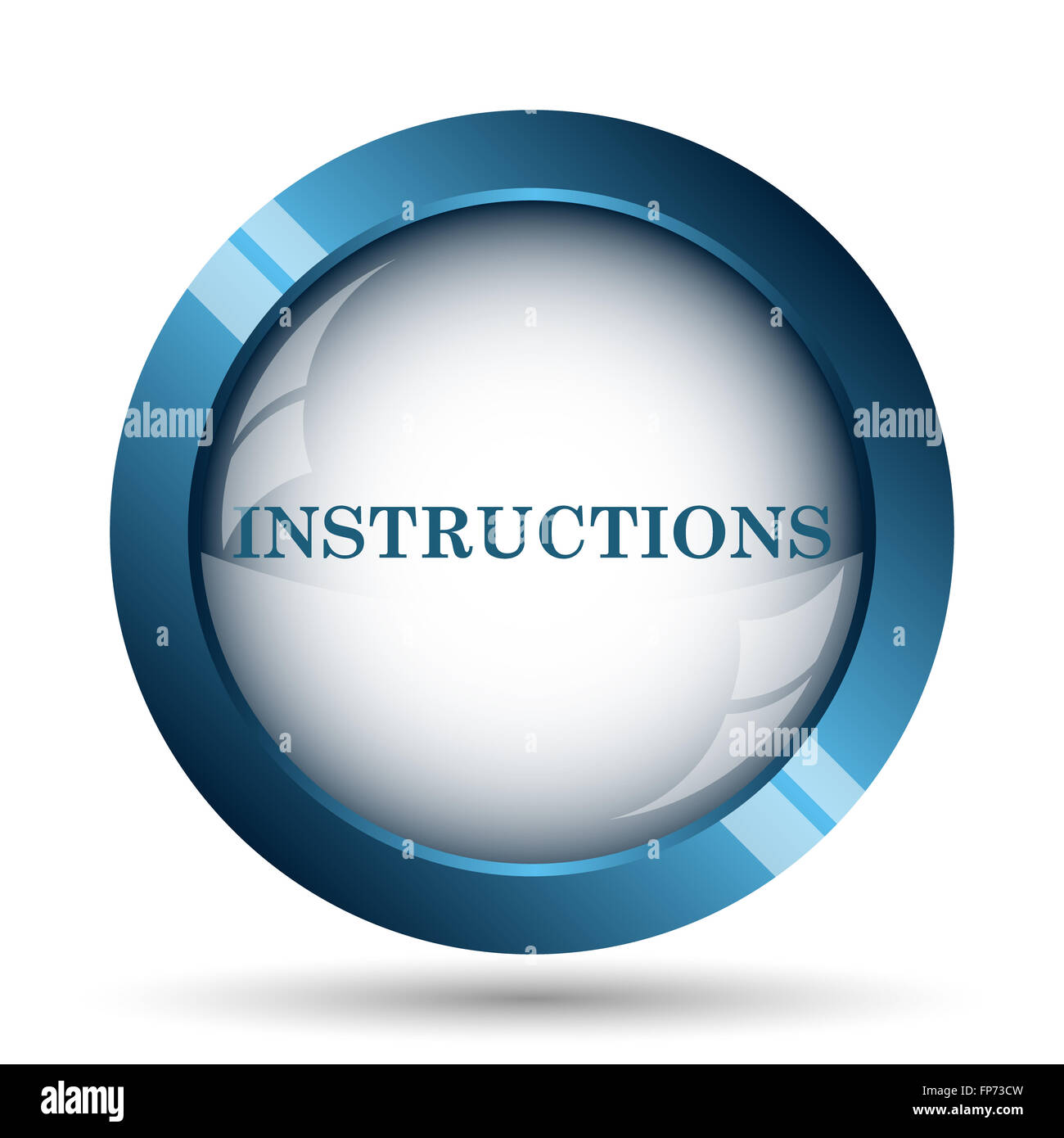 Instructions icon. Internet button on white background Stock Photo - Alamy