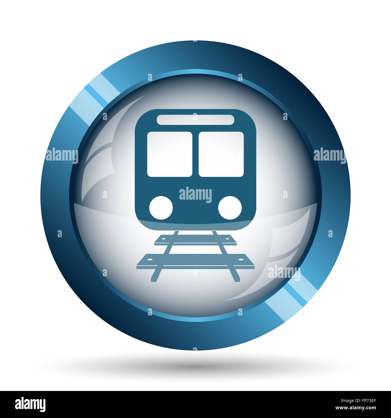 Train icon. Internet button on white background Stock Photo - Alamy