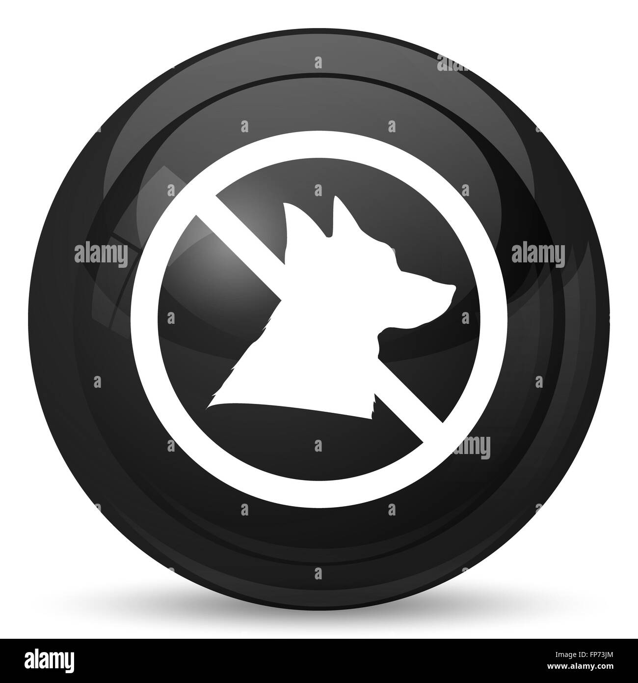 Forbidden dogs icon. Internet button on white background Stock Photo ...