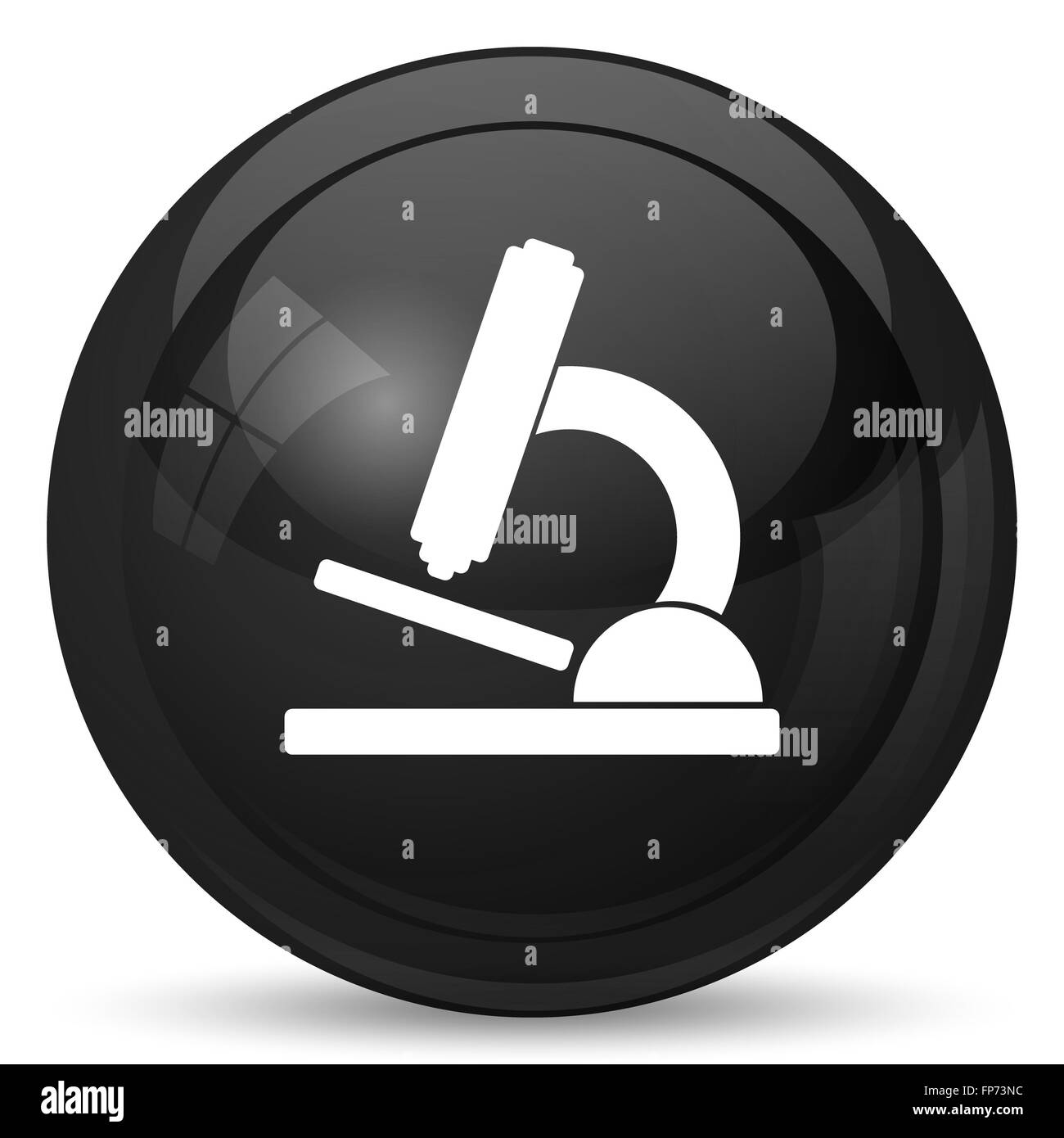 Microscope icon. Internet button on white background Stock Photo - Alamy
