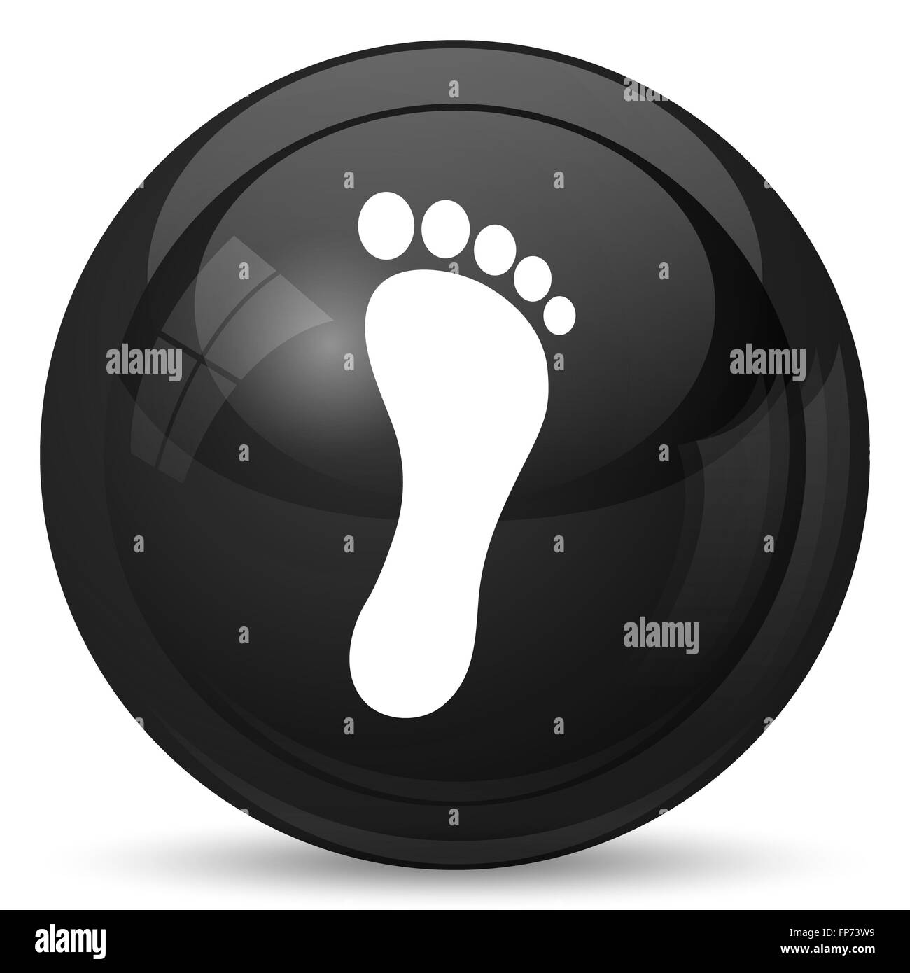 Foot print icon. Internet button on white background Stock Photo - Alamy