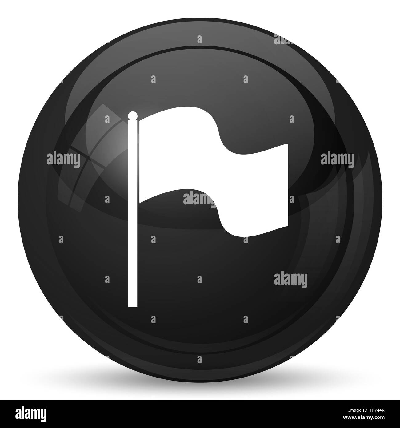 Flag icon. Internet button on white background Stock Photo - Alamy