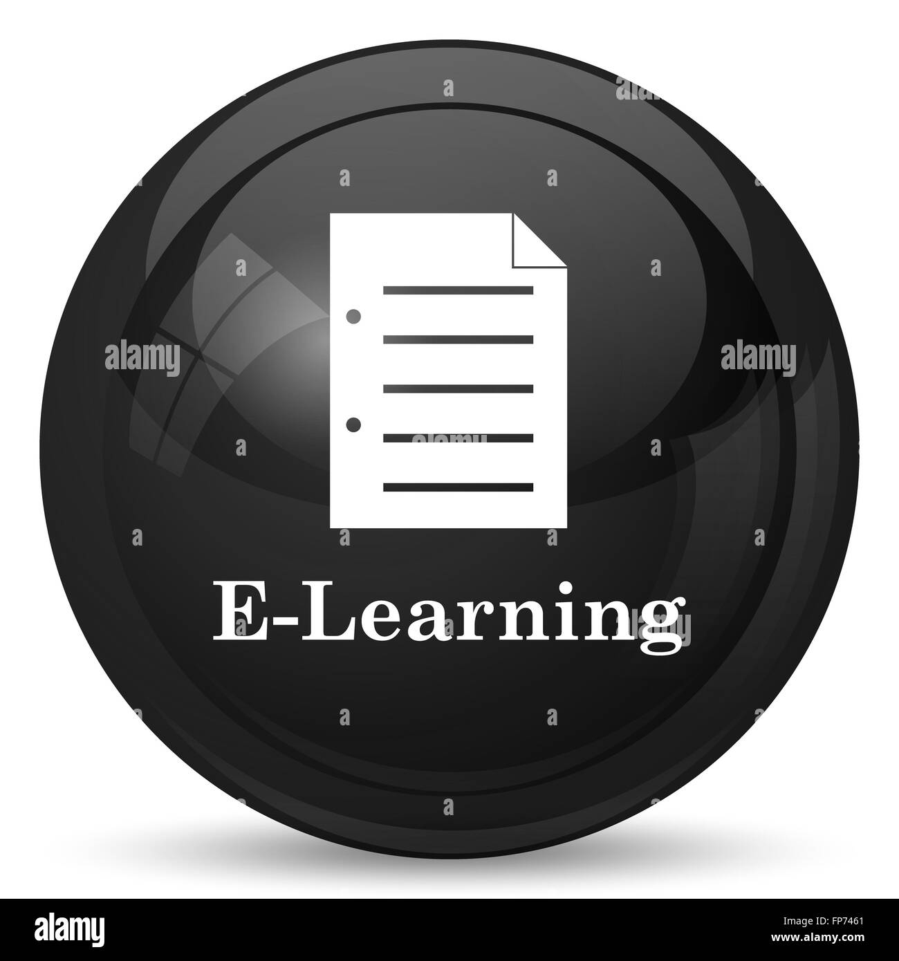 E-learning icon. Internet button on white background Stock Photo - Alamy