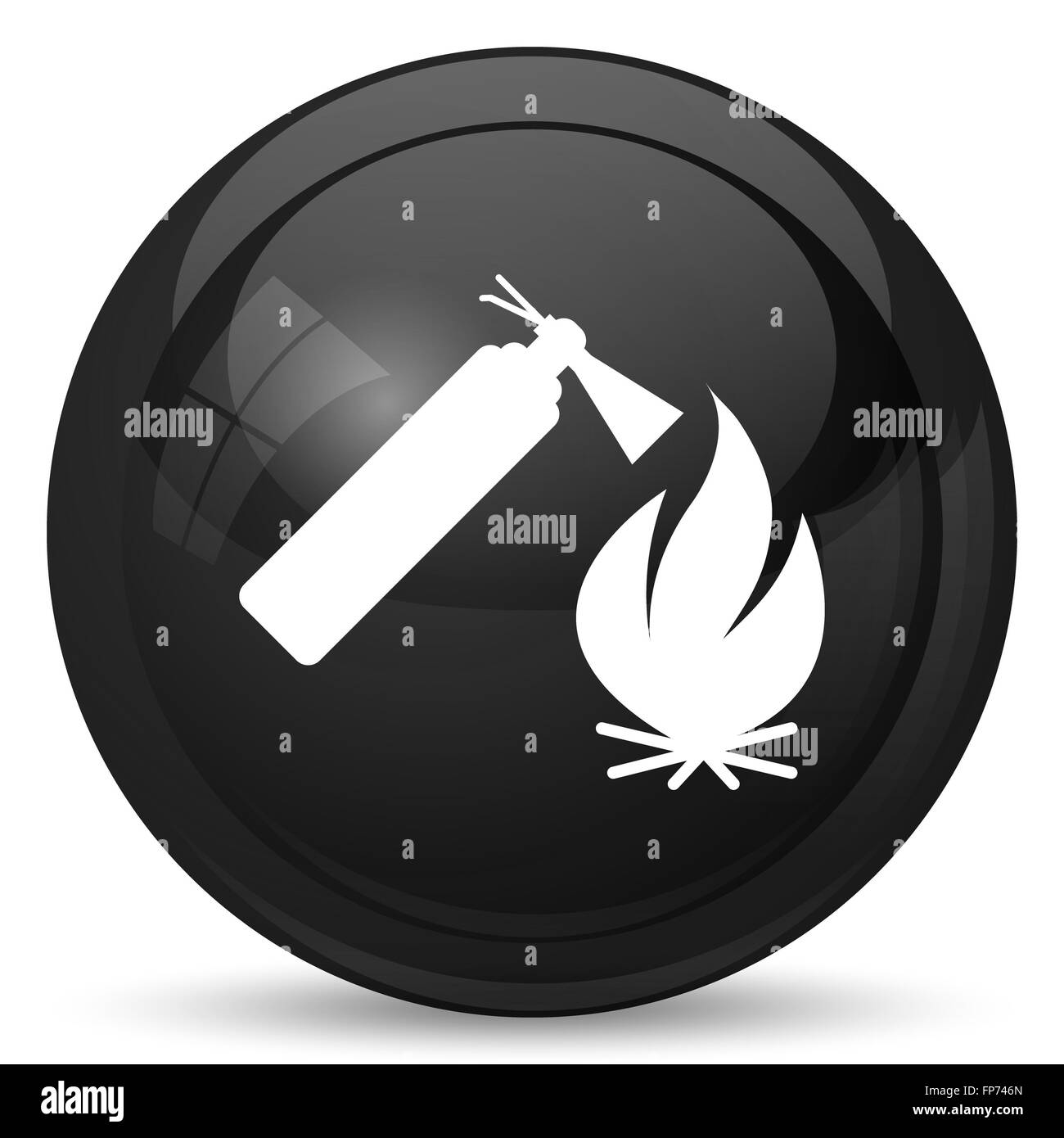 Fire icon. Internet button on white background Stock Photo - Alamy
