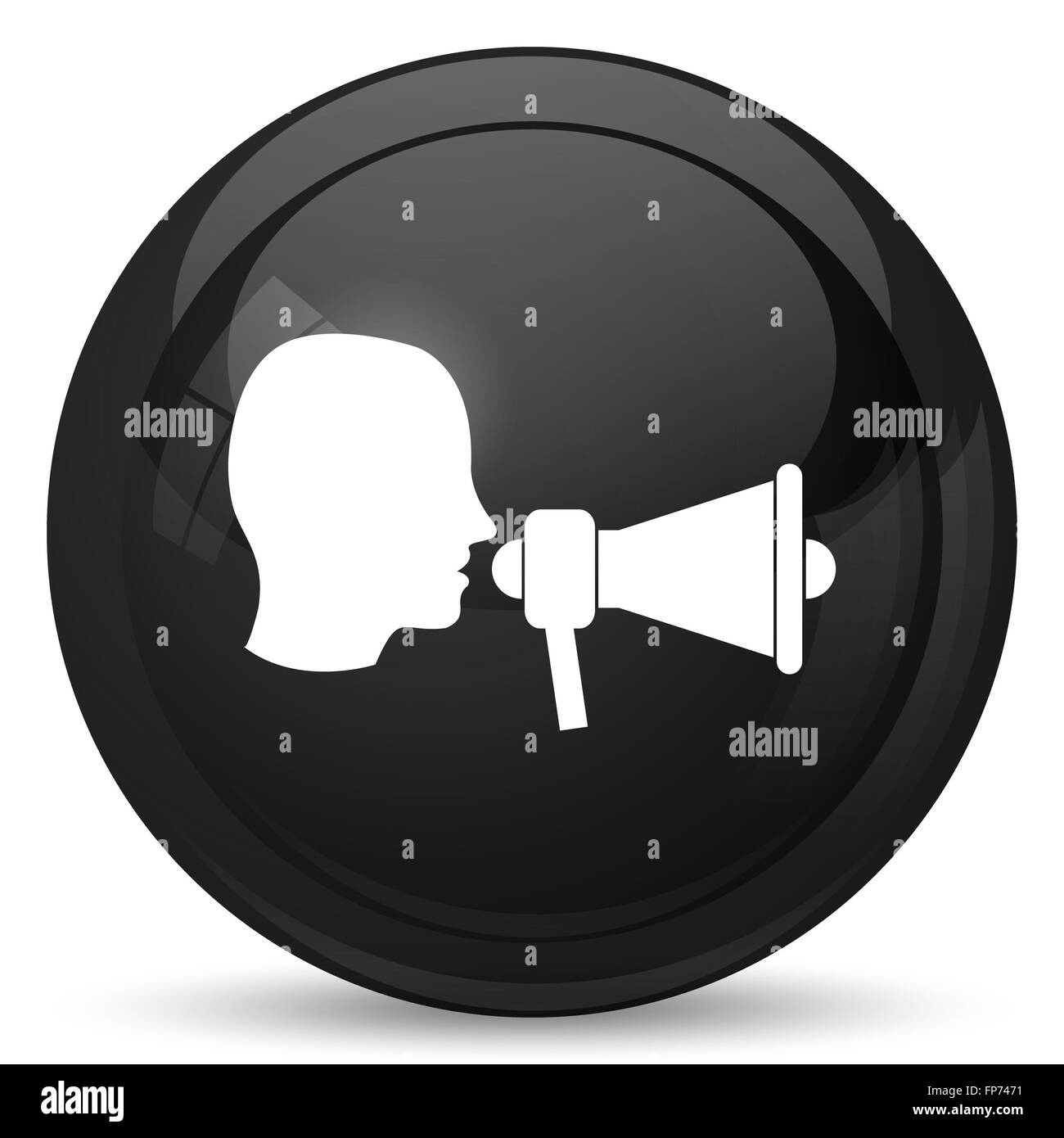 Megaphone icon. Internet button on white background Stock Photo - Alamy