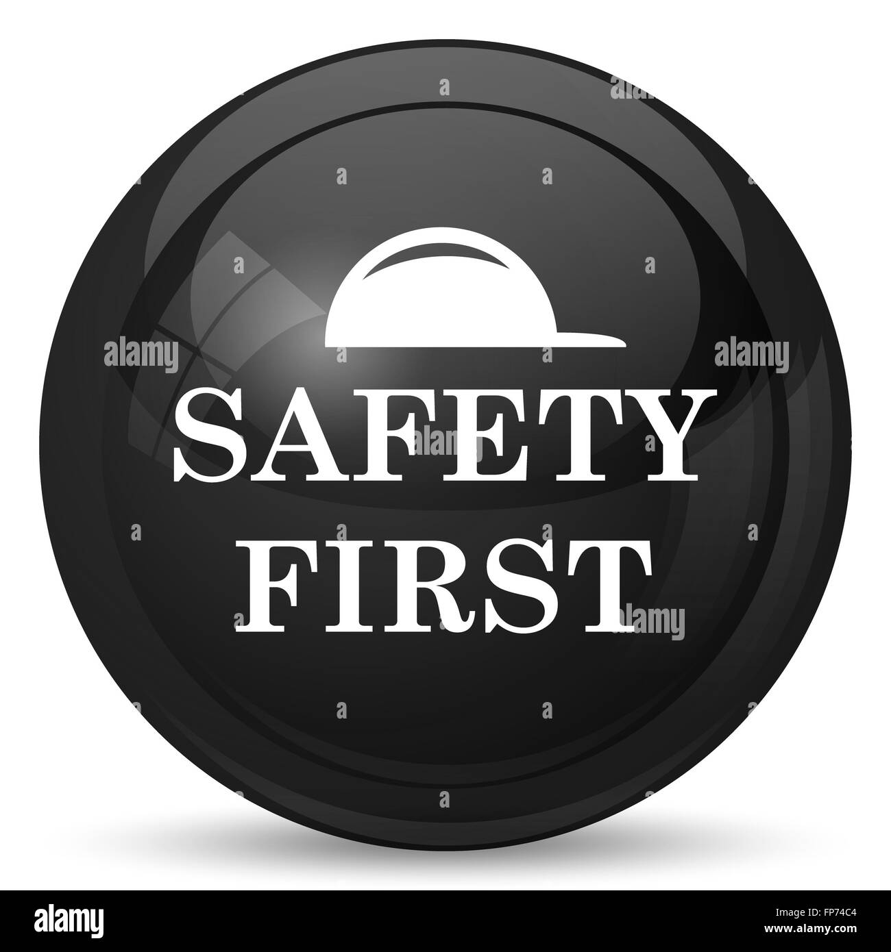 Safety first icon. Internet button on white background Stock Photo - Alamy