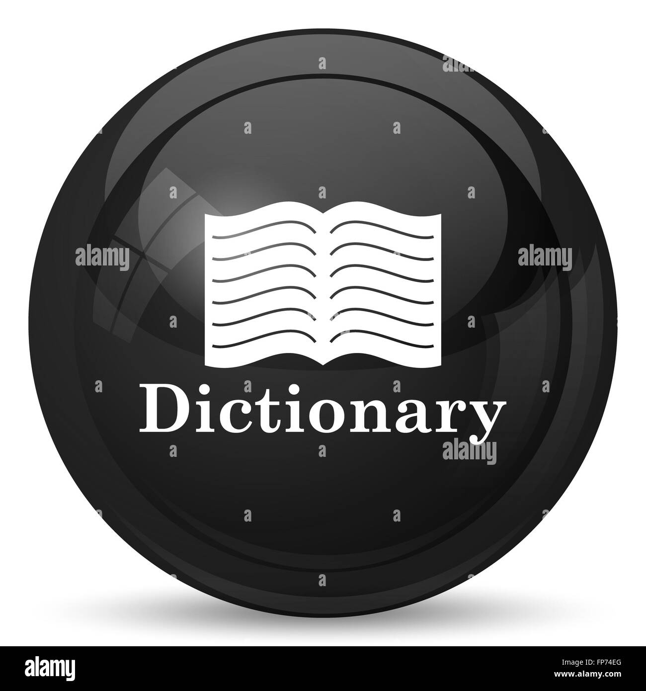 Dictionary icon. Internet button on white background Stock Photo - Alamy