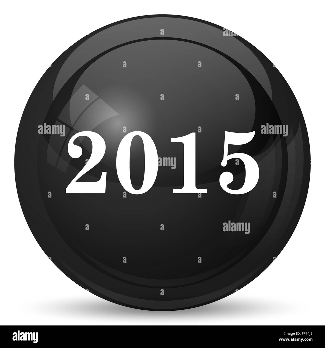 Year 2015 icon. Internet button on white background. Stock Photo