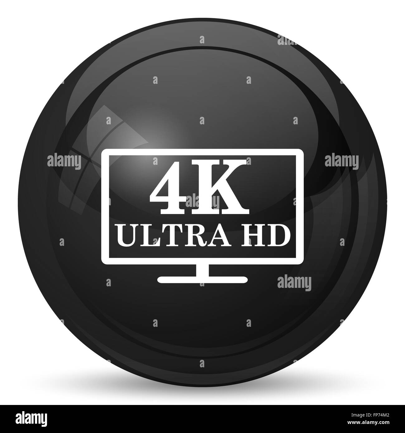 4K ultra HD icon. Internet button on white background Stock Photo - Alamy