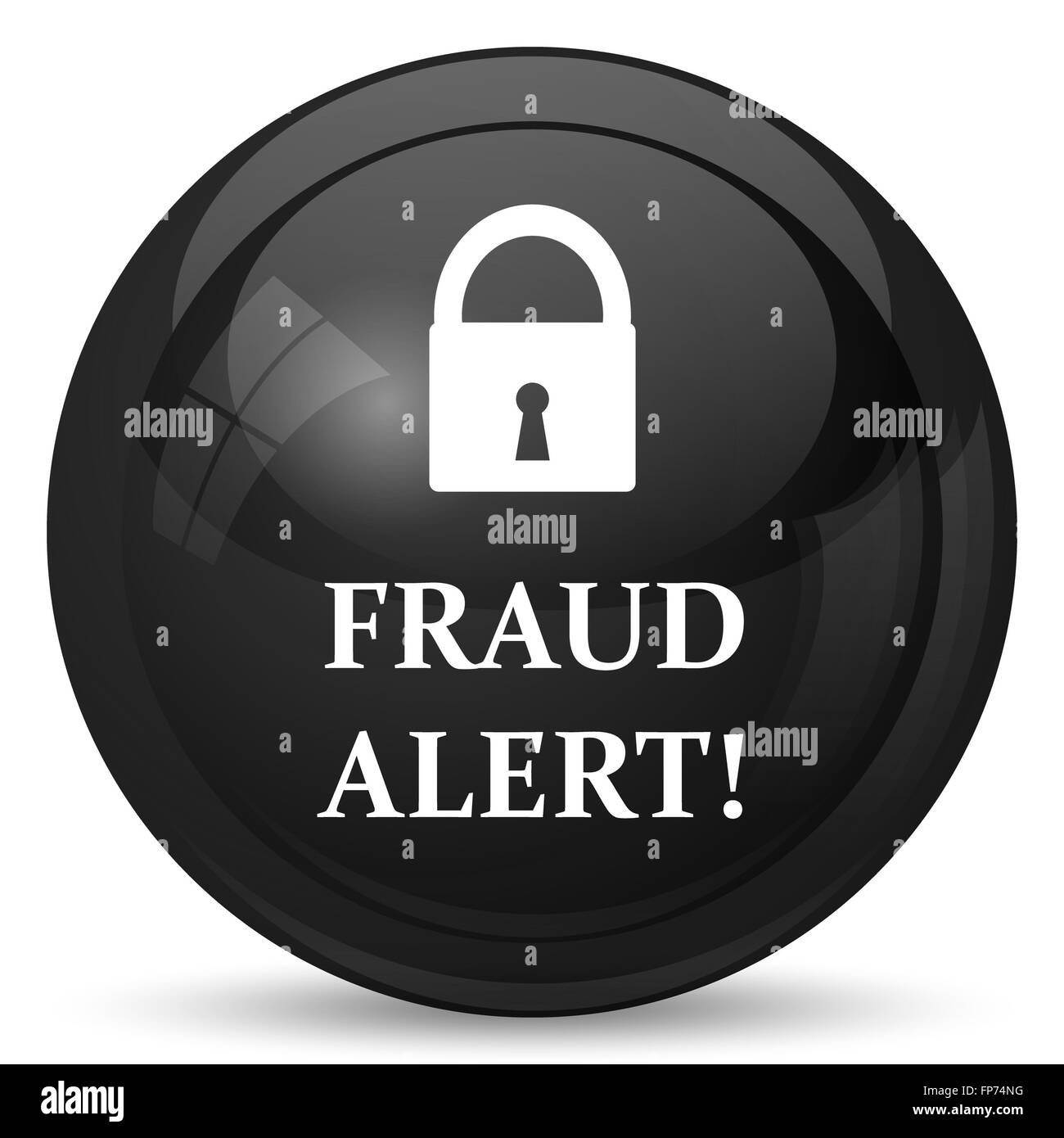 Fraud alert icon. Internet button on white background Stock Photo - Alamy