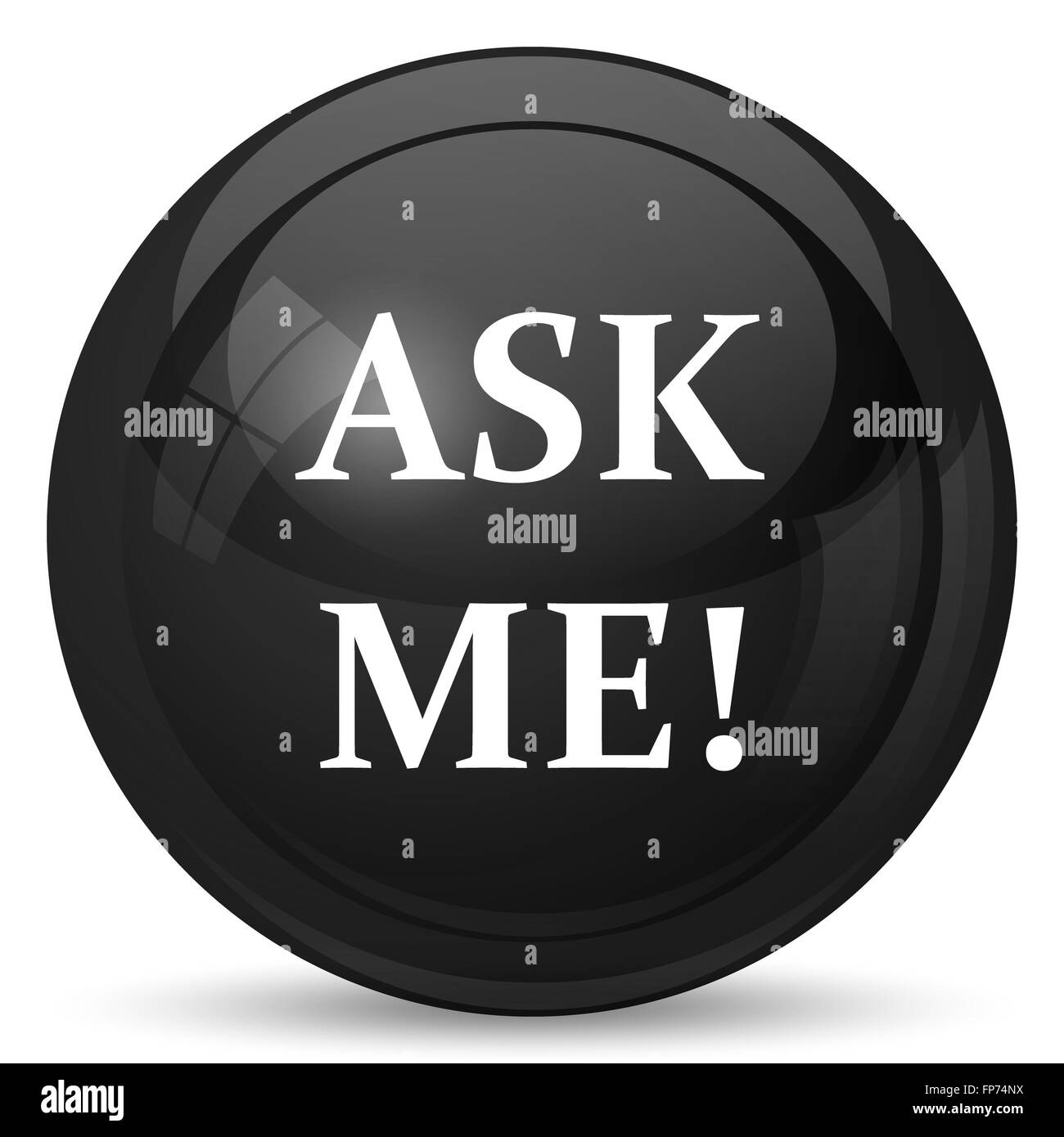 Ask me icon. Internet button on white background Stock Photo - Alamy
