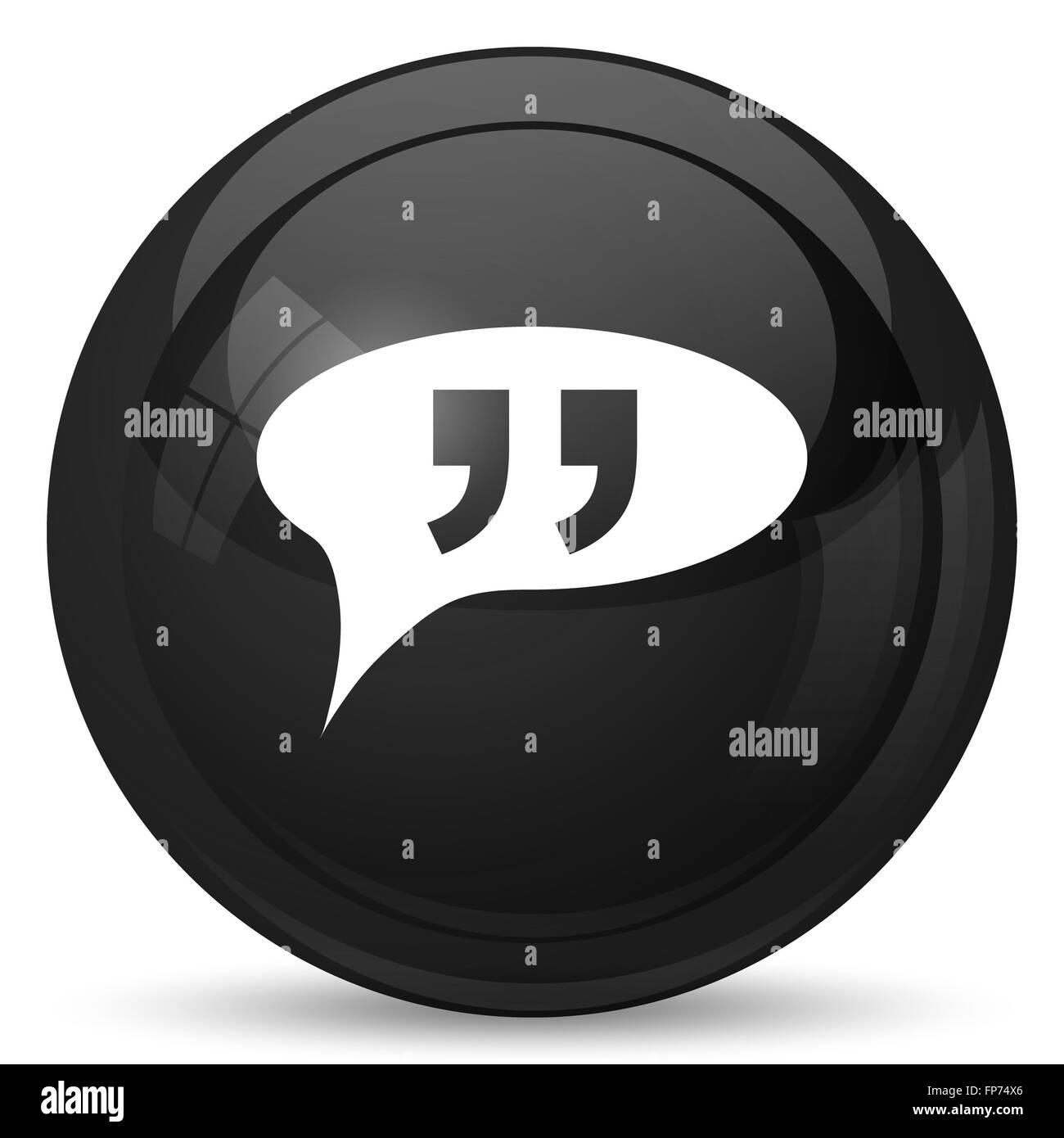 Double quotes icon. Internet button on white background Stock Photo - Alamy