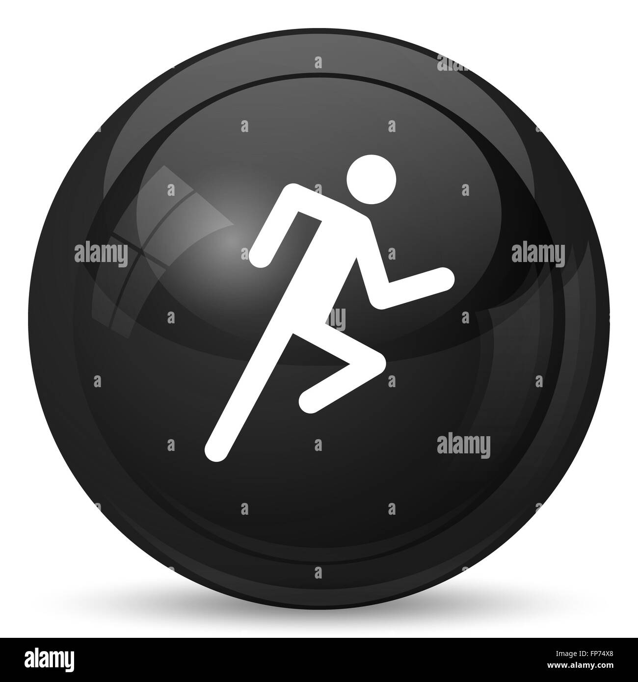 Running man icon. Internet button on white background Stock Photo - Alamy