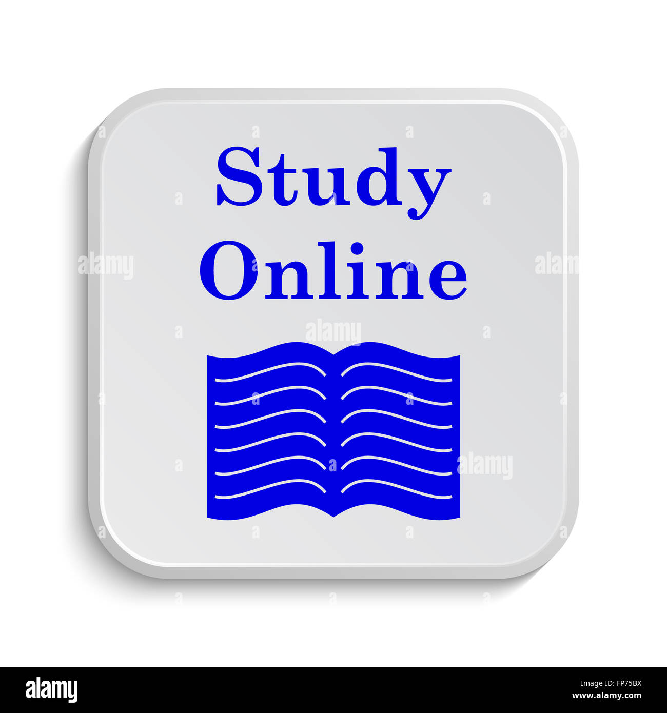 Study online icon. Internet button on white background Stock Photo - Alamy