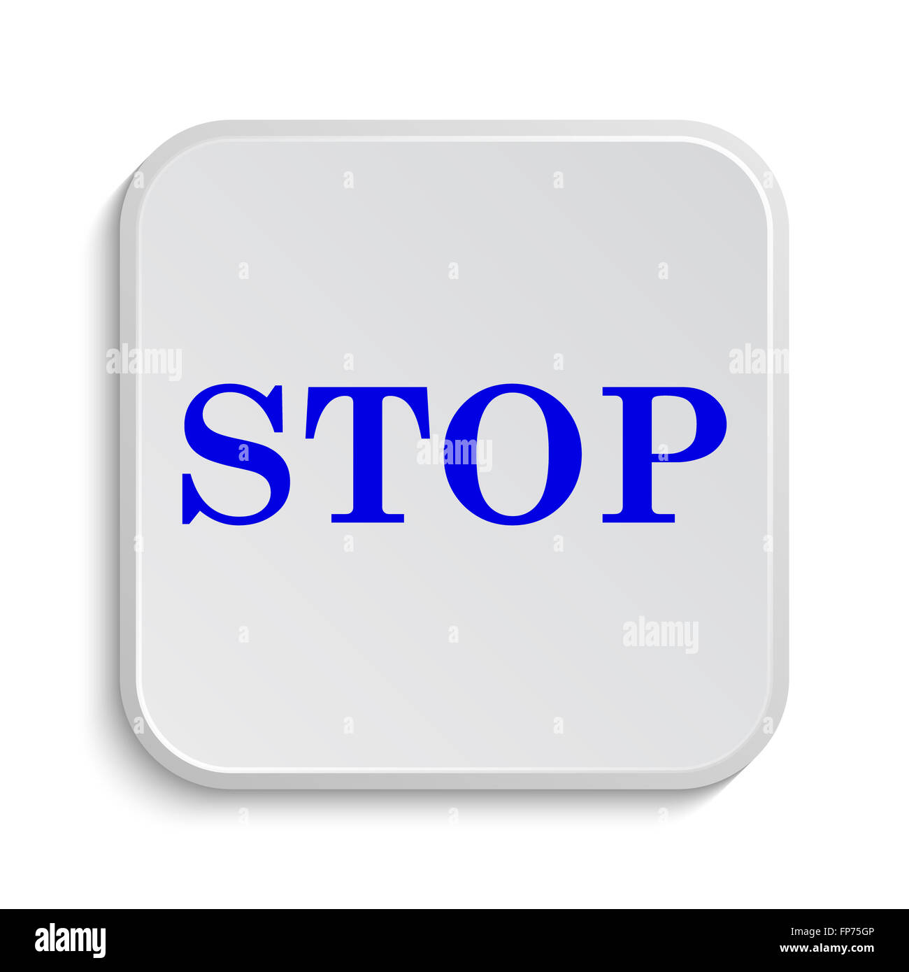 Stop icon. Internet button on white background Stock Photo - Alamy