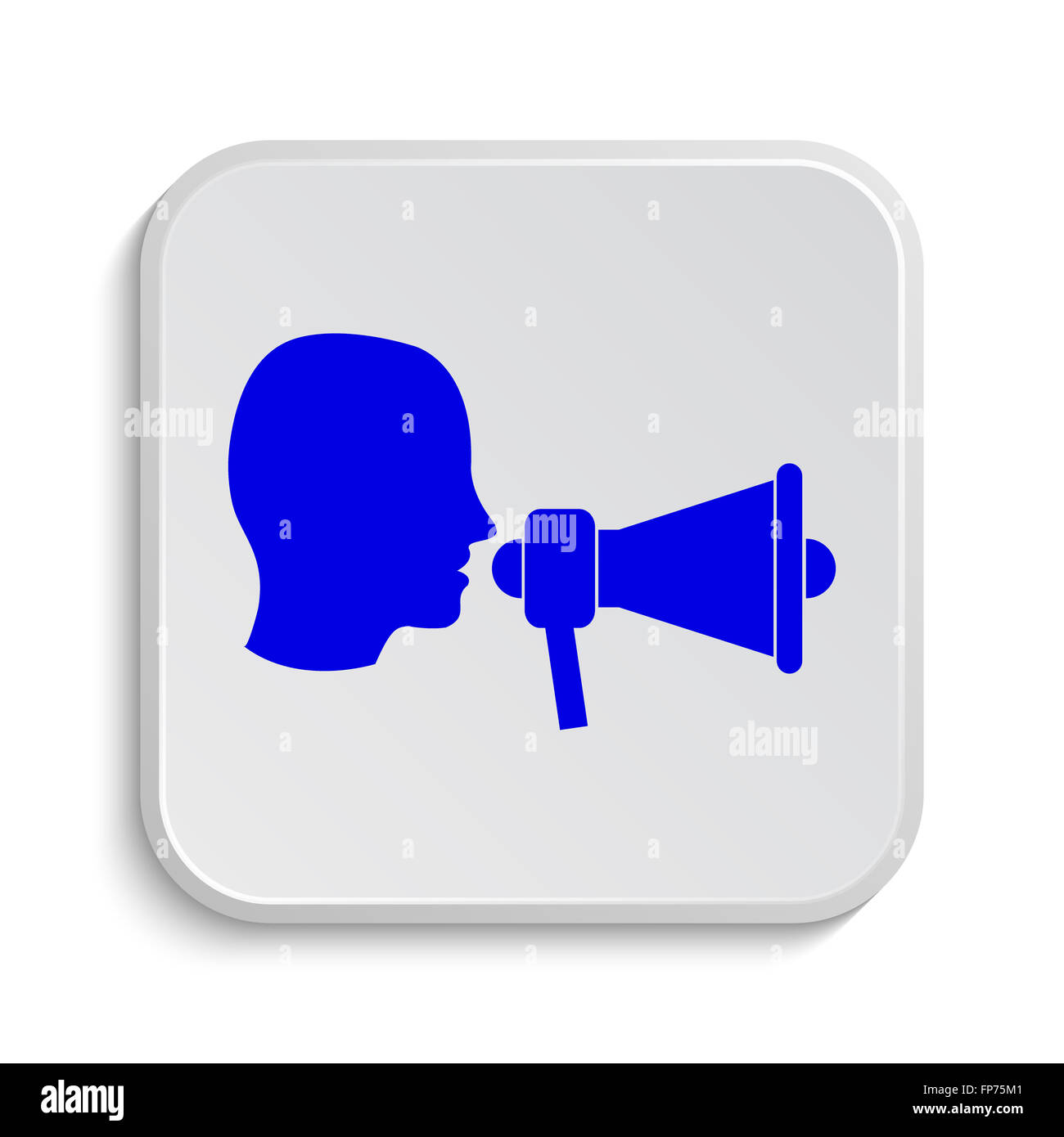 Megaphone icon. Internet button on white background Stock Photo - Alamy
