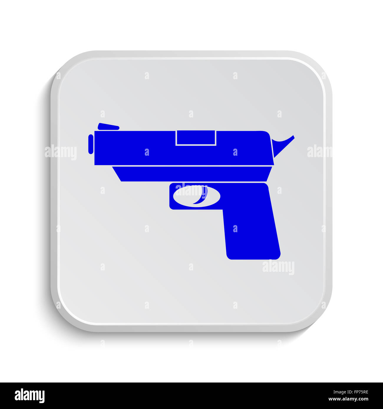 Gun icon. Internet button on white background Stock Photo - Alamy