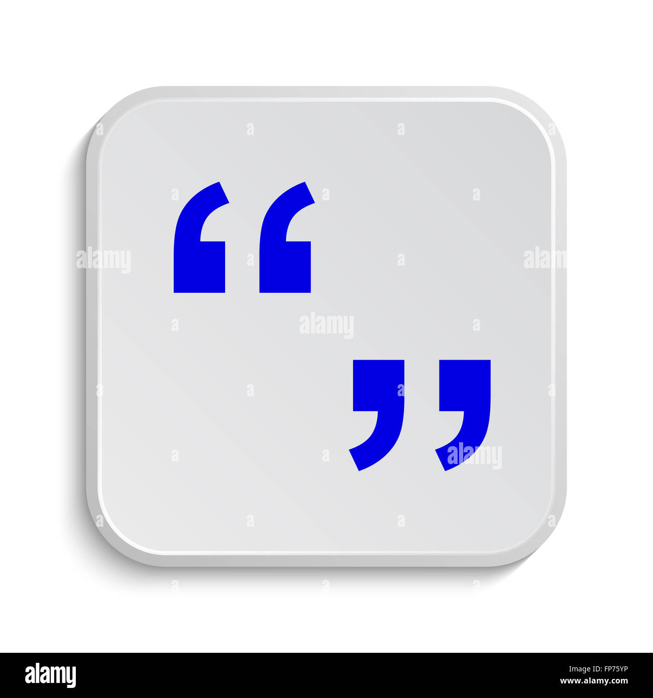 Quotation marks icon. Internet button on white background Stock Photo ...