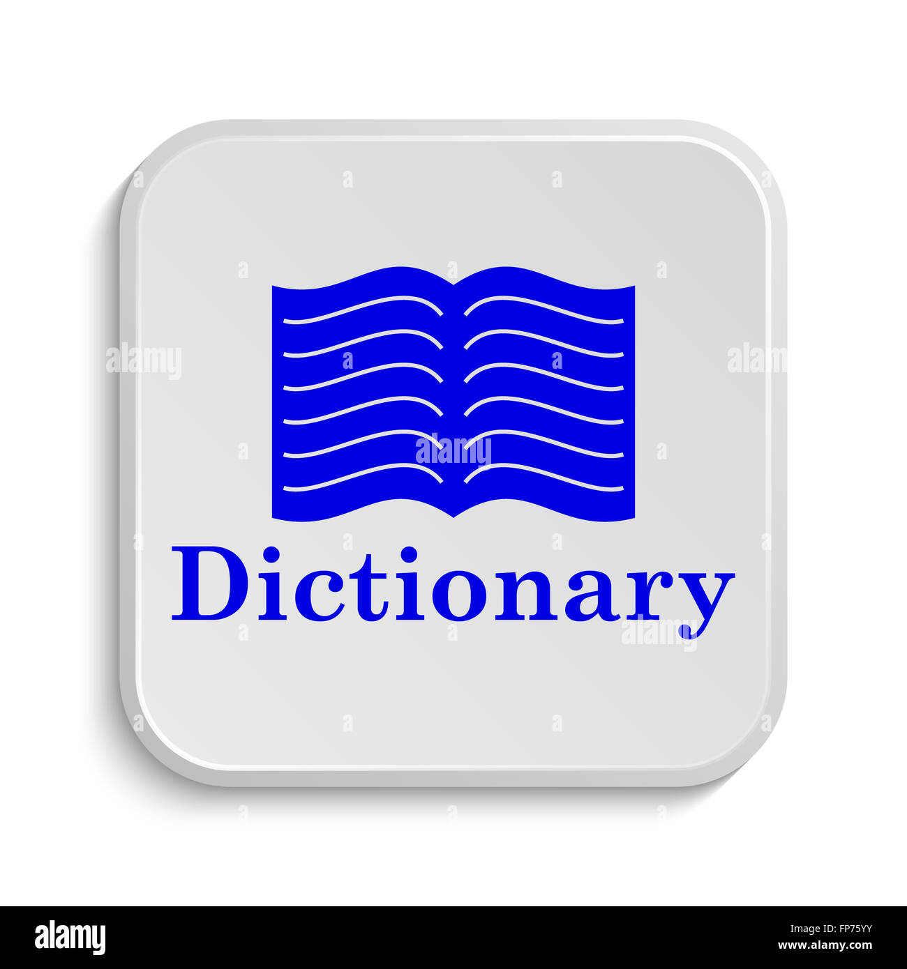 Dictionary icon. Internet button on white background Stock Photo - Alamy