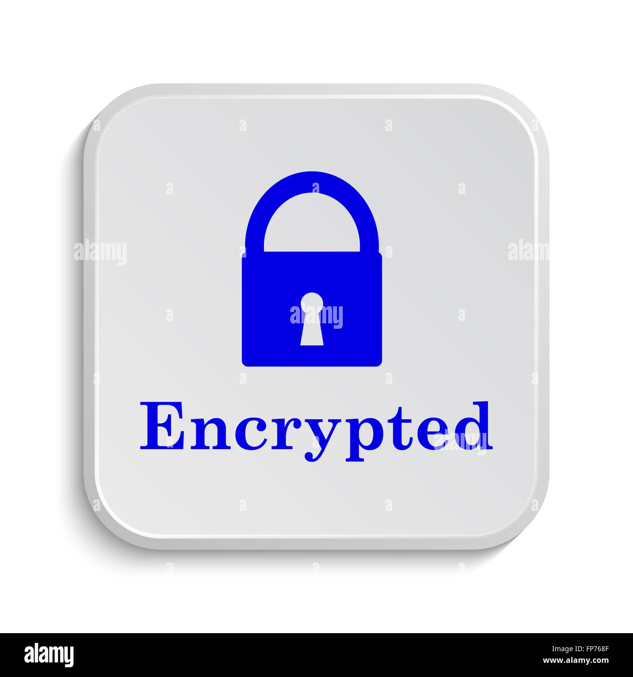 Encrypted icon. Internet button on white background Stock Photo - Alamy