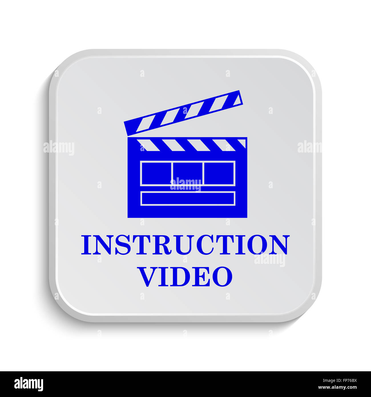 Instruction video icon. Internet button on white background Stock Photo ...