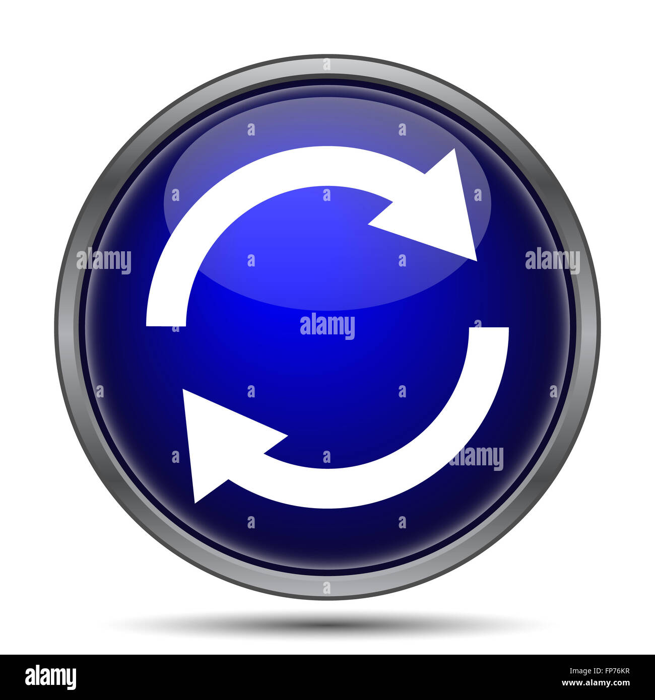 Reload two arrows icon. Internet button on white background Stock Photo ...
