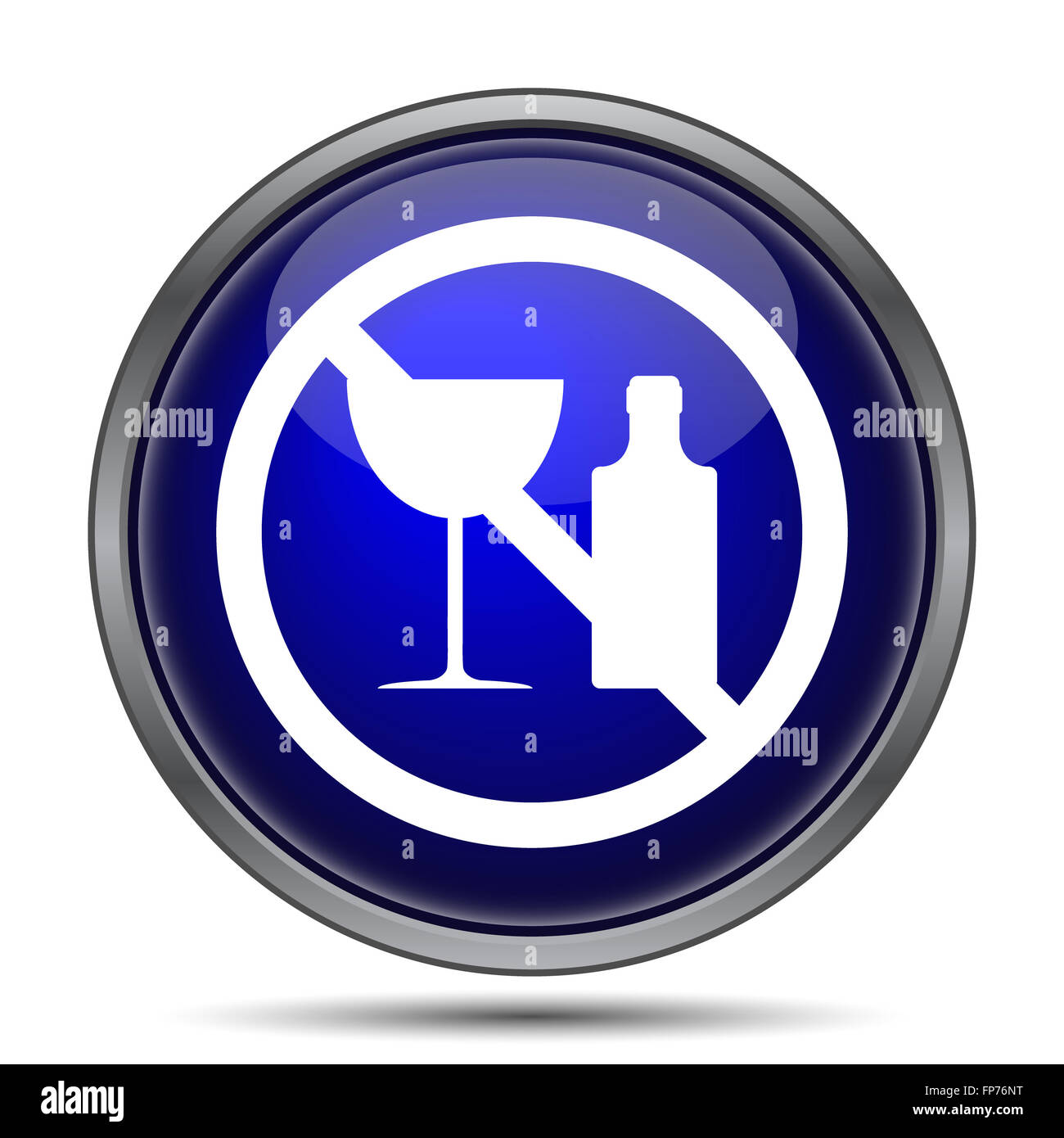 No alcohol icon. Internet button on white background Stock Photo - Alamy