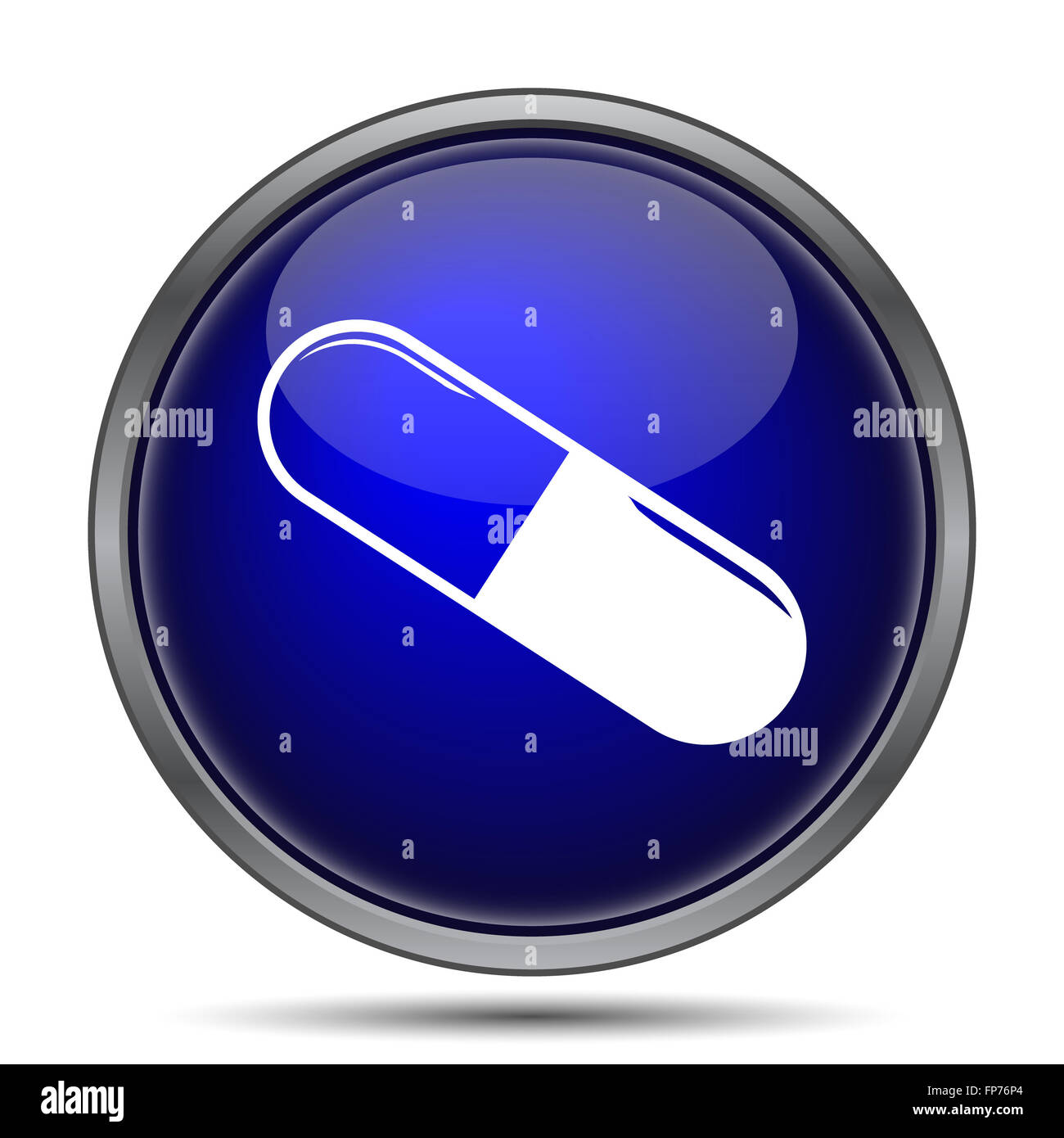 Pill icon. Internet button on white background Stock Photo - Alamy