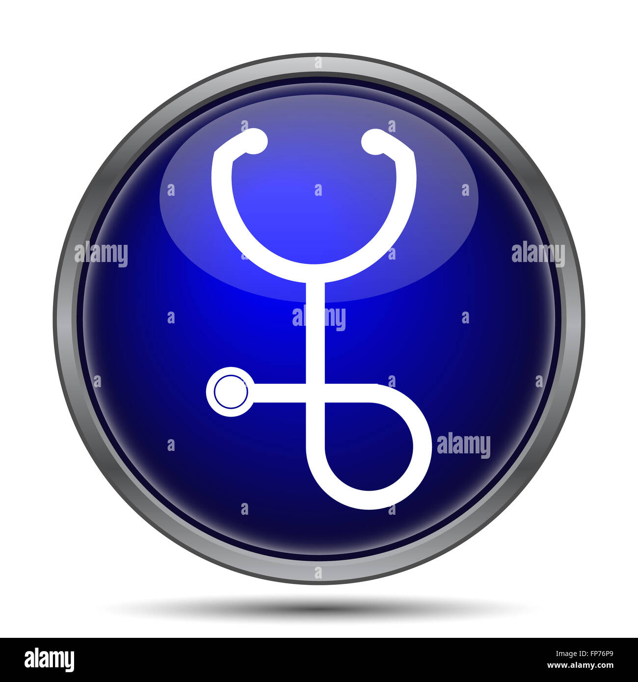 Stethoscope icon. Internet button on white background Stock Photo - Alamy