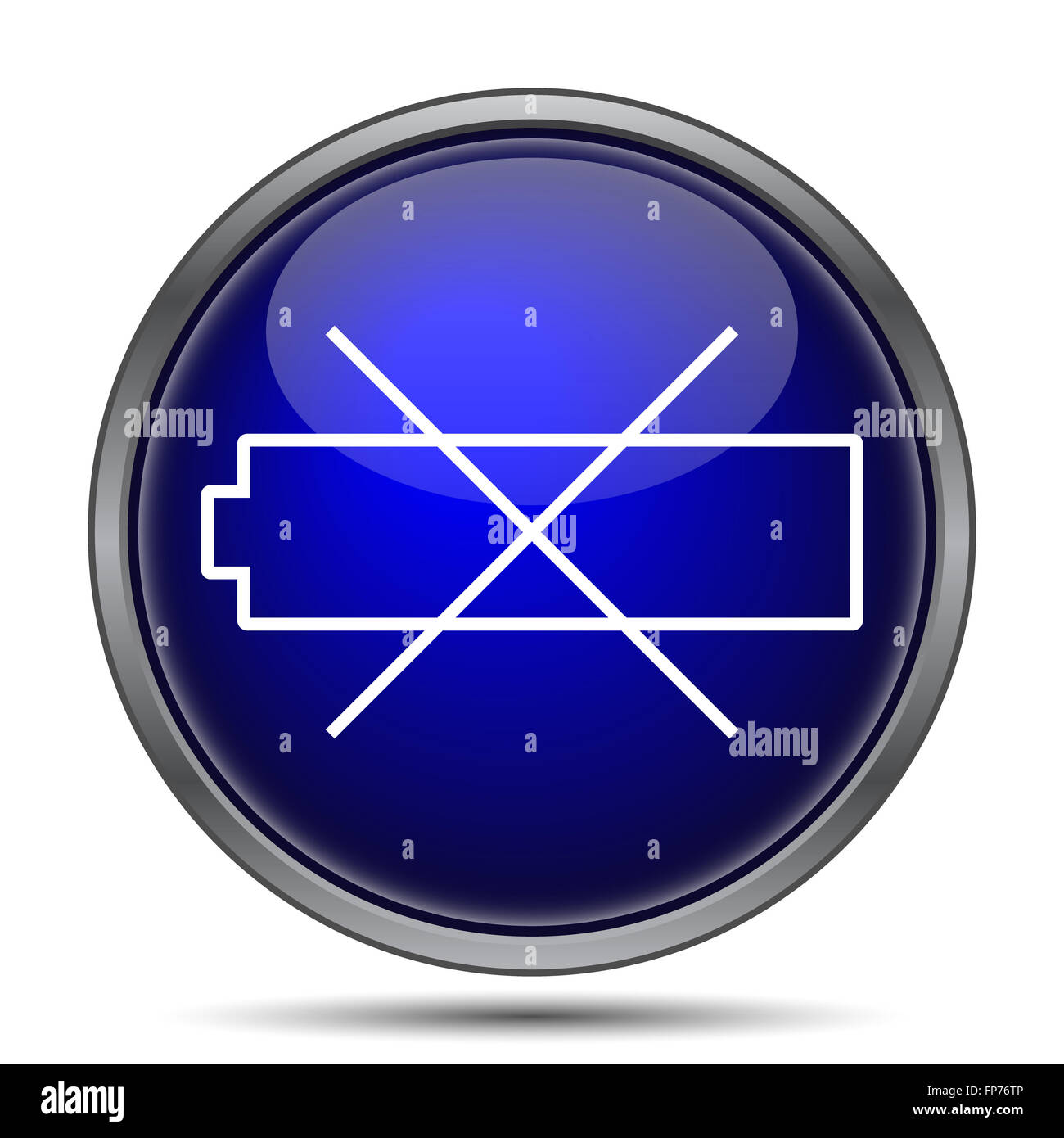 Empty battery icon. Internet button on white background Stock Photo - Alamy