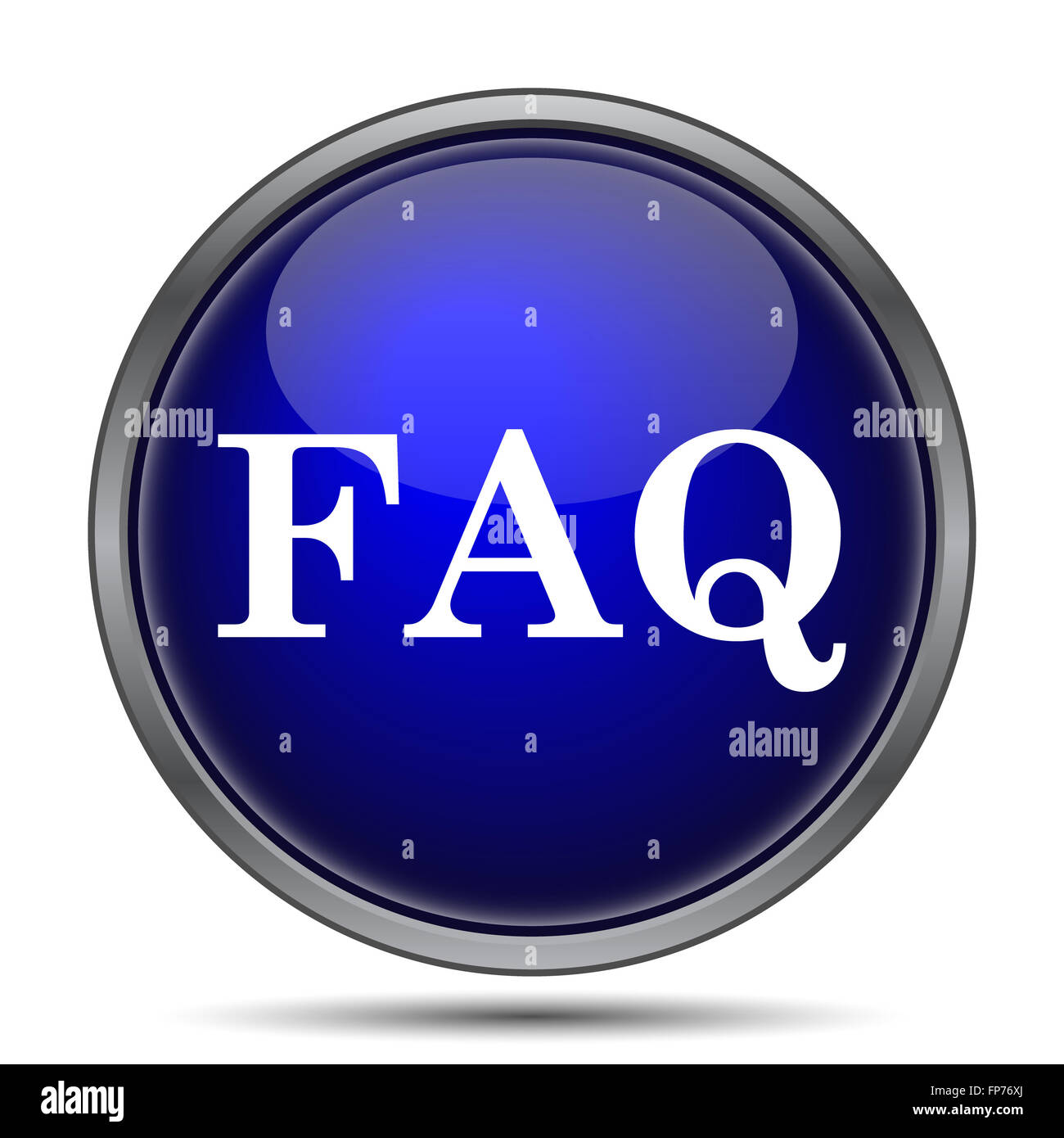 FAQ icon. Internet button on white background Stock Photo - Alamy