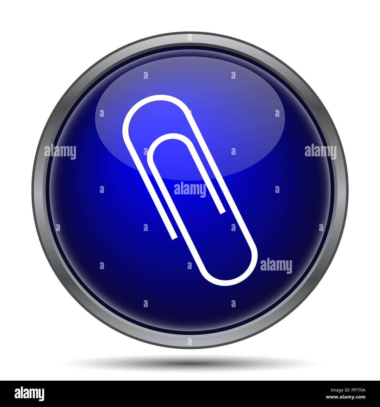 Paperclip icon. Internet button on white background Stock Photo - Alamy
