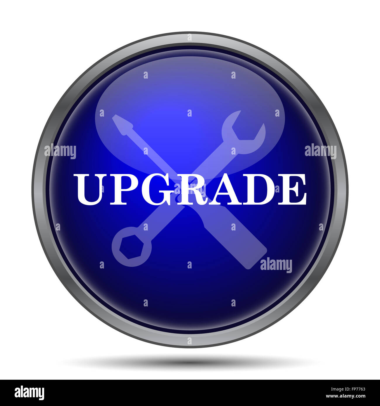 Upgrade icon. Internet button on white background Stock Photo - Alamy
