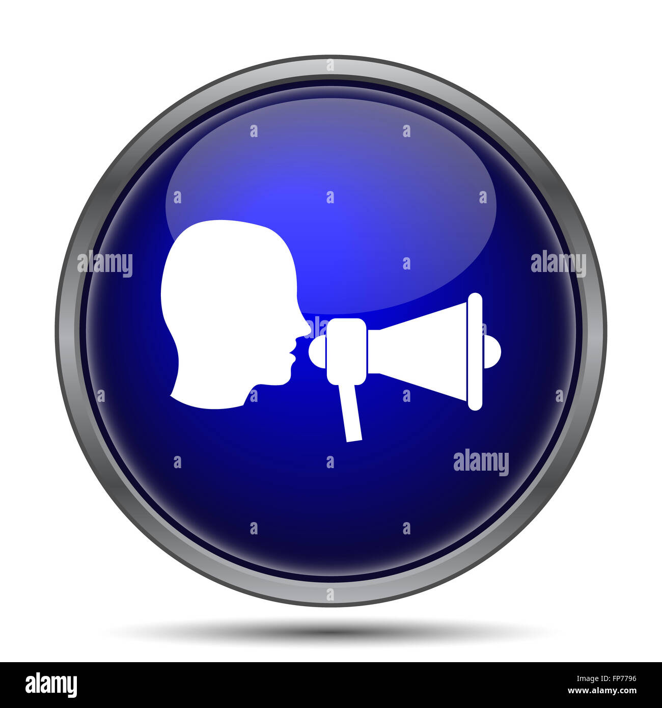 Megaphone icon. Internet button on white background Stock Photo - Alamy