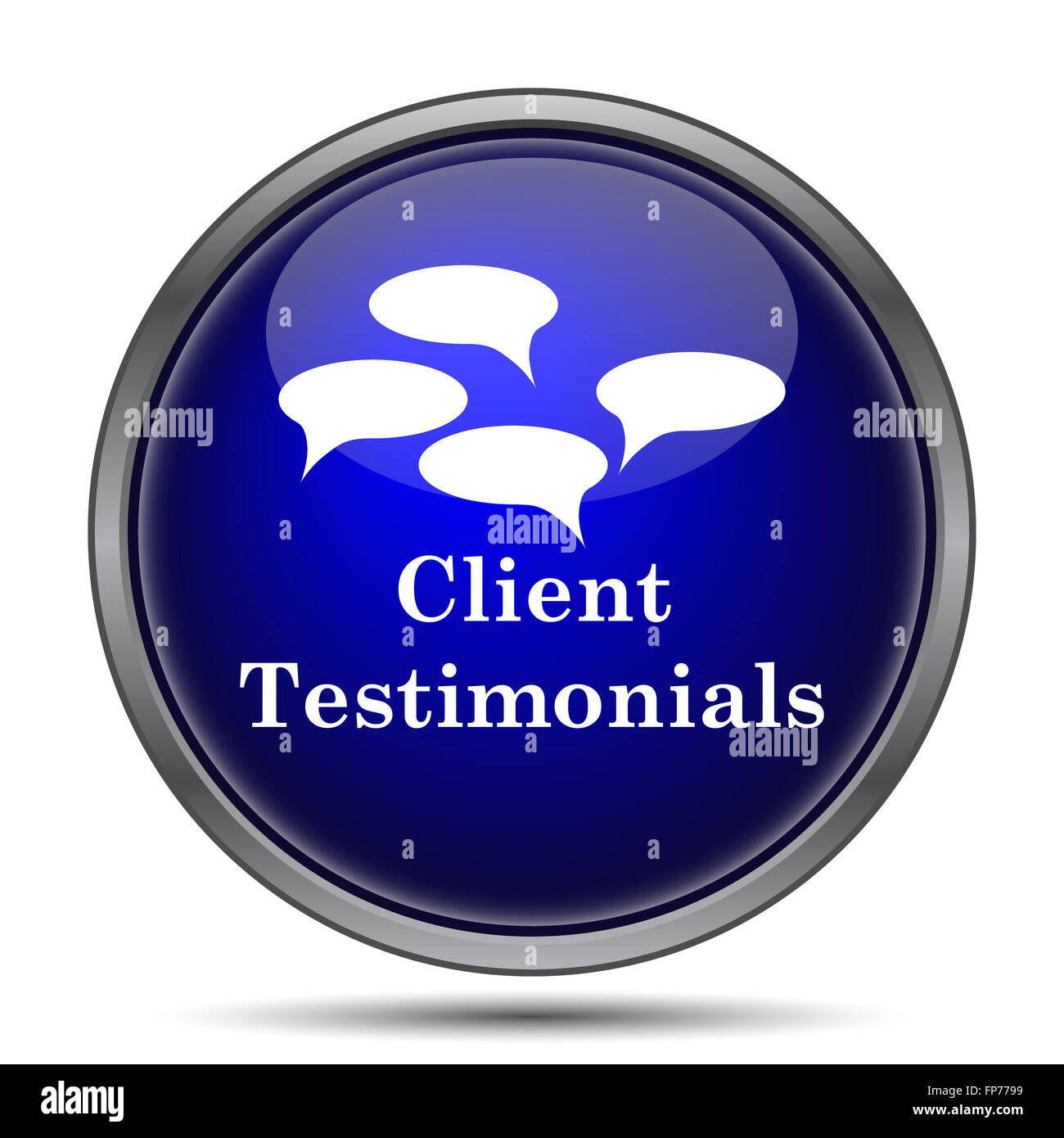 Client testimonials icon. Internet button on white background Stock ...