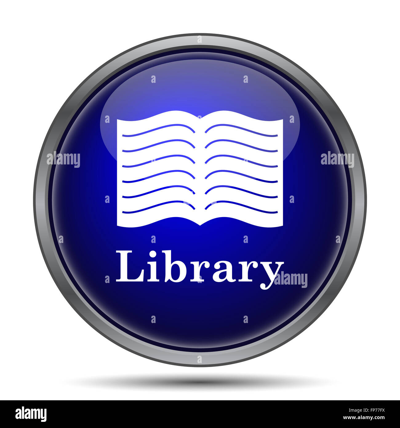 Library icon. Internet button on white background Stock Photo - Alamy
