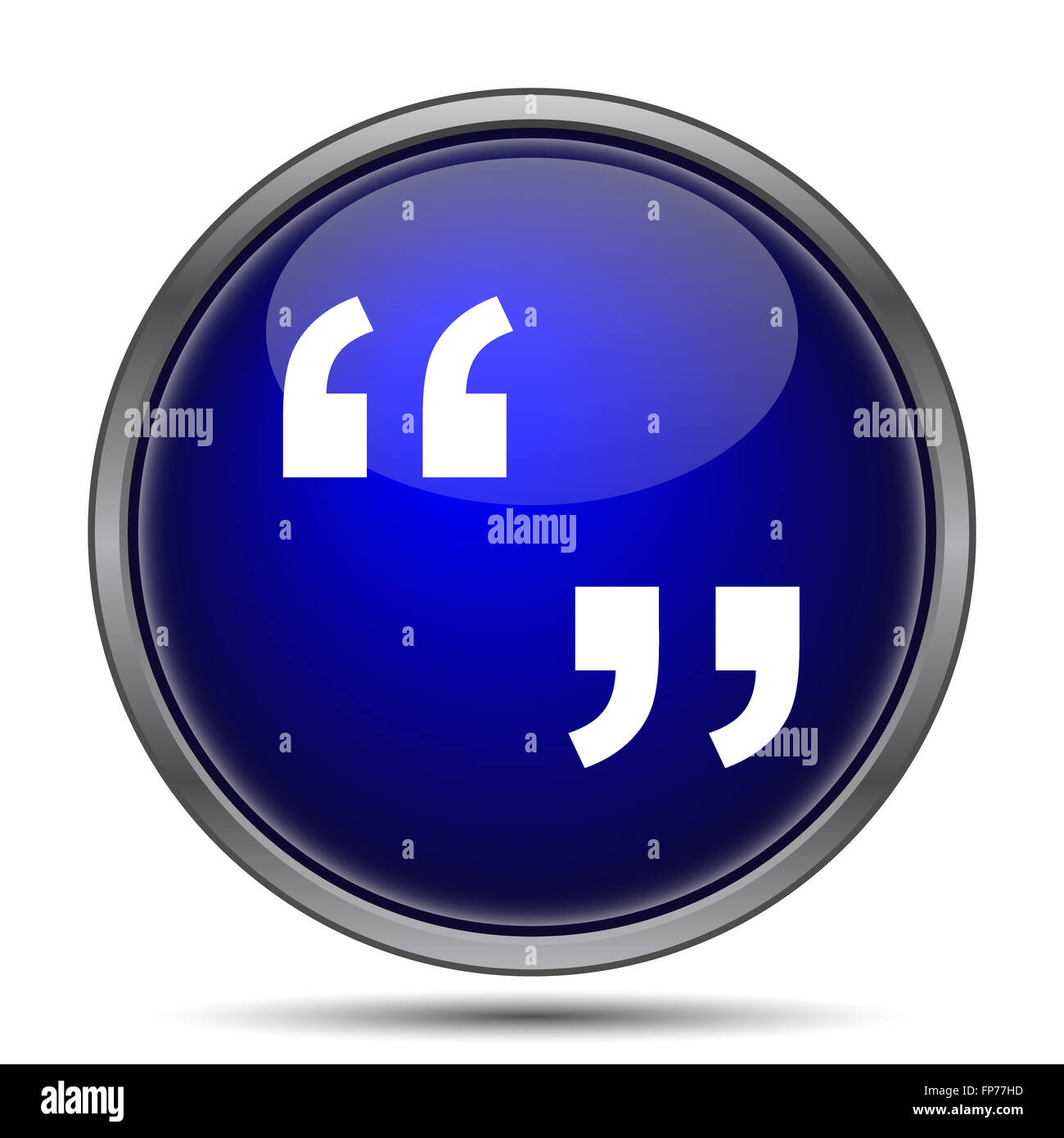 Quotation marks icon. button on white background Stock Photo Alamy